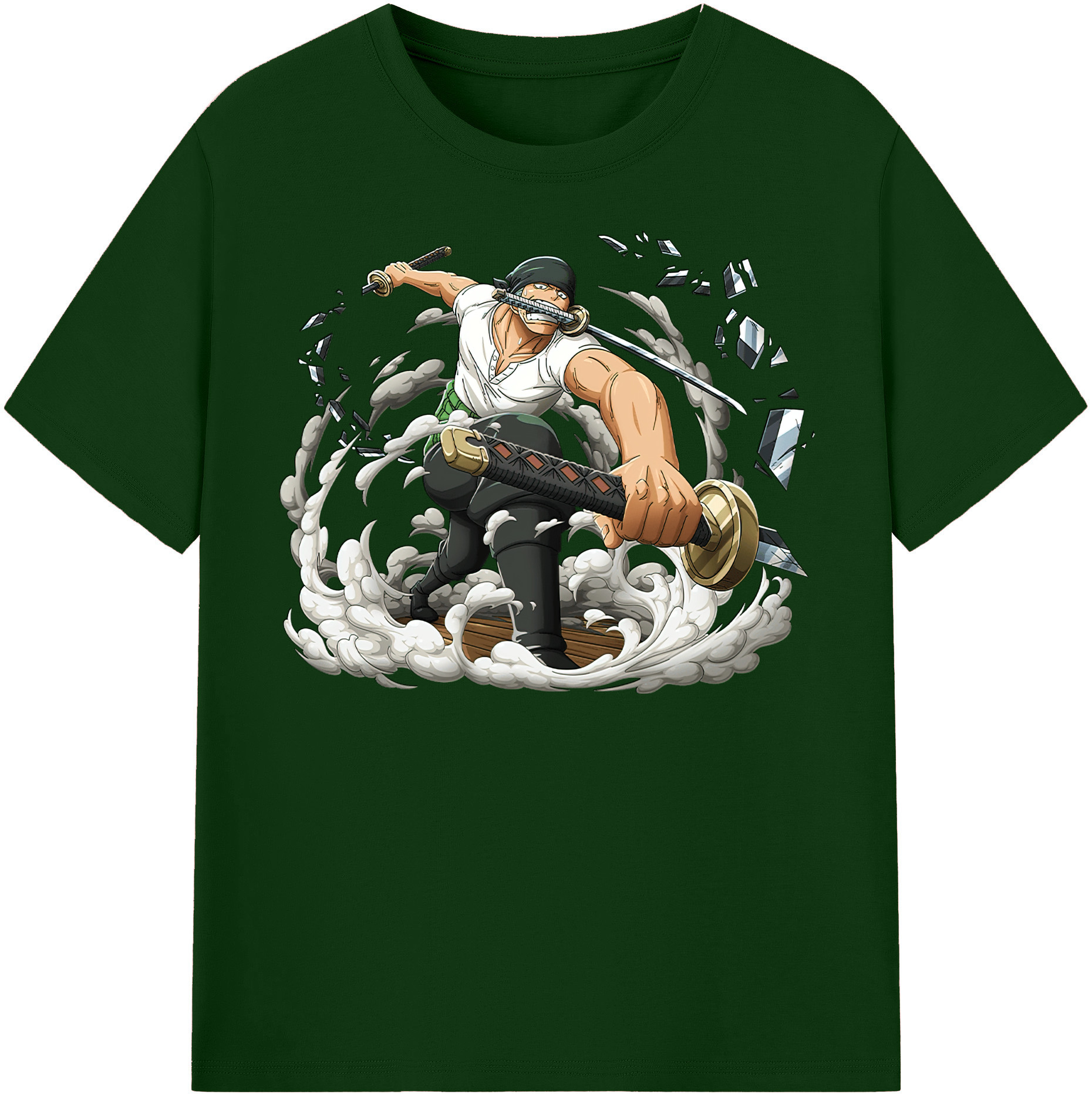 ワンピース ロロノア・ゾロ ONE PIECE Roronoa Zoro 綿100％半袖Tシャツ（フロントプリント）